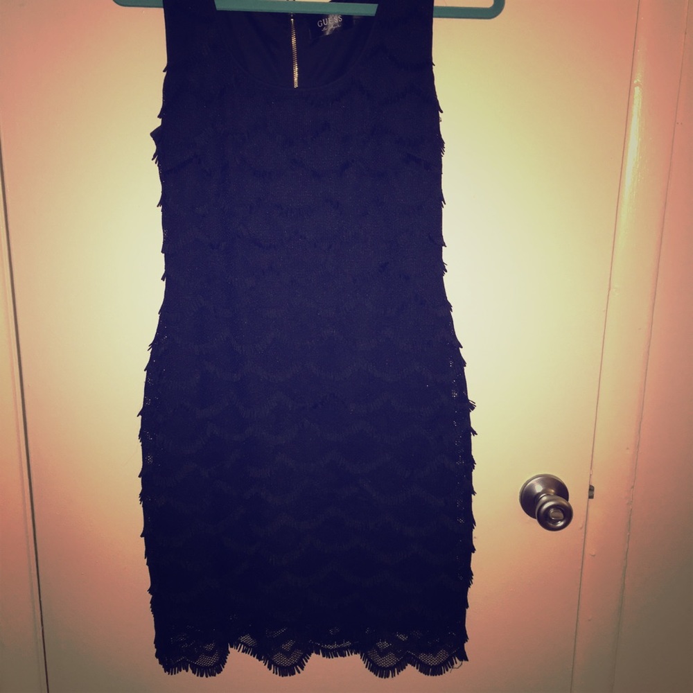 Black Modern Flapper Style Mini Dress